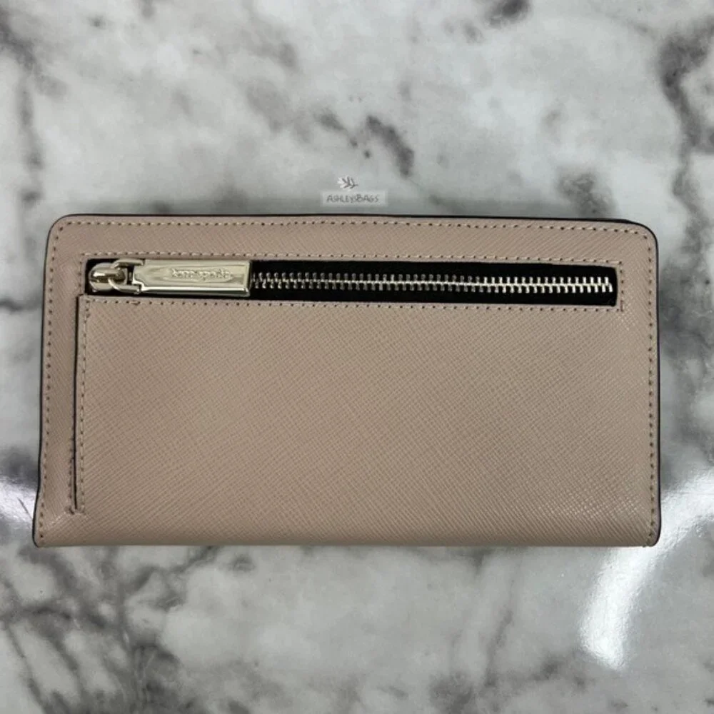 Kate Spade Staci Large Slim Bifold Wallet In Warm Beige